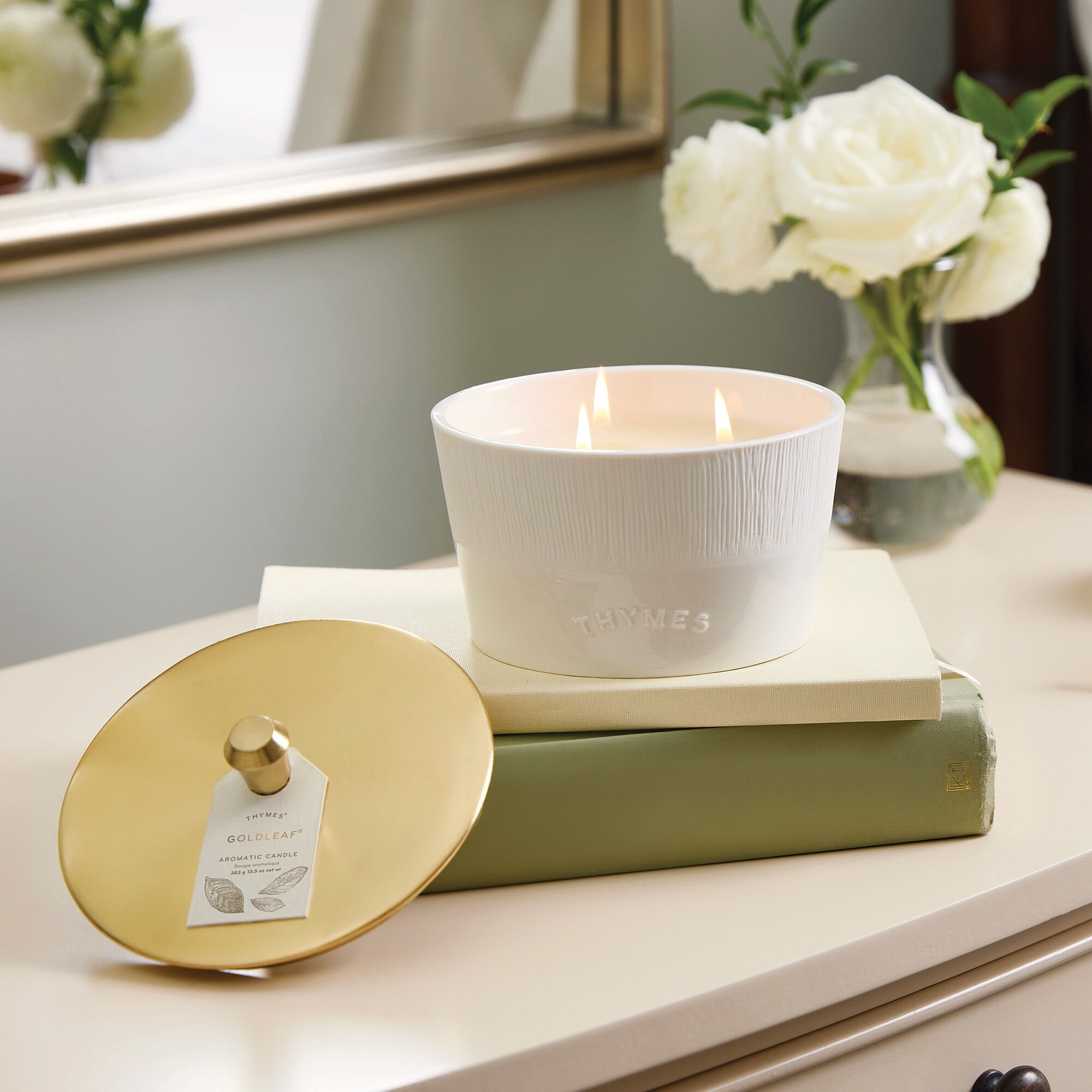 Goldleaf Statement 3-Wick Candle - Thymes