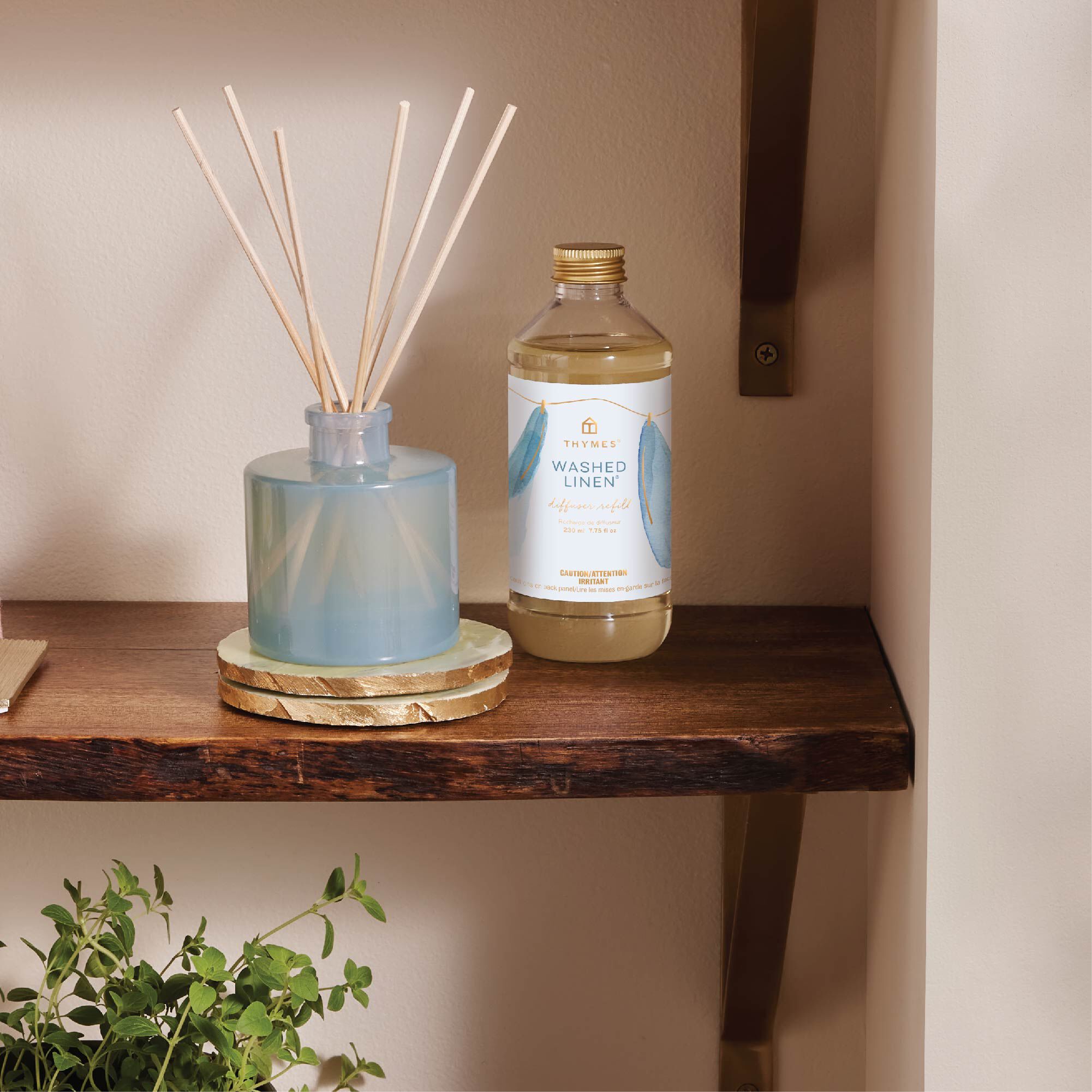 Washed Linen Petite Reed Diffuser - Thymes