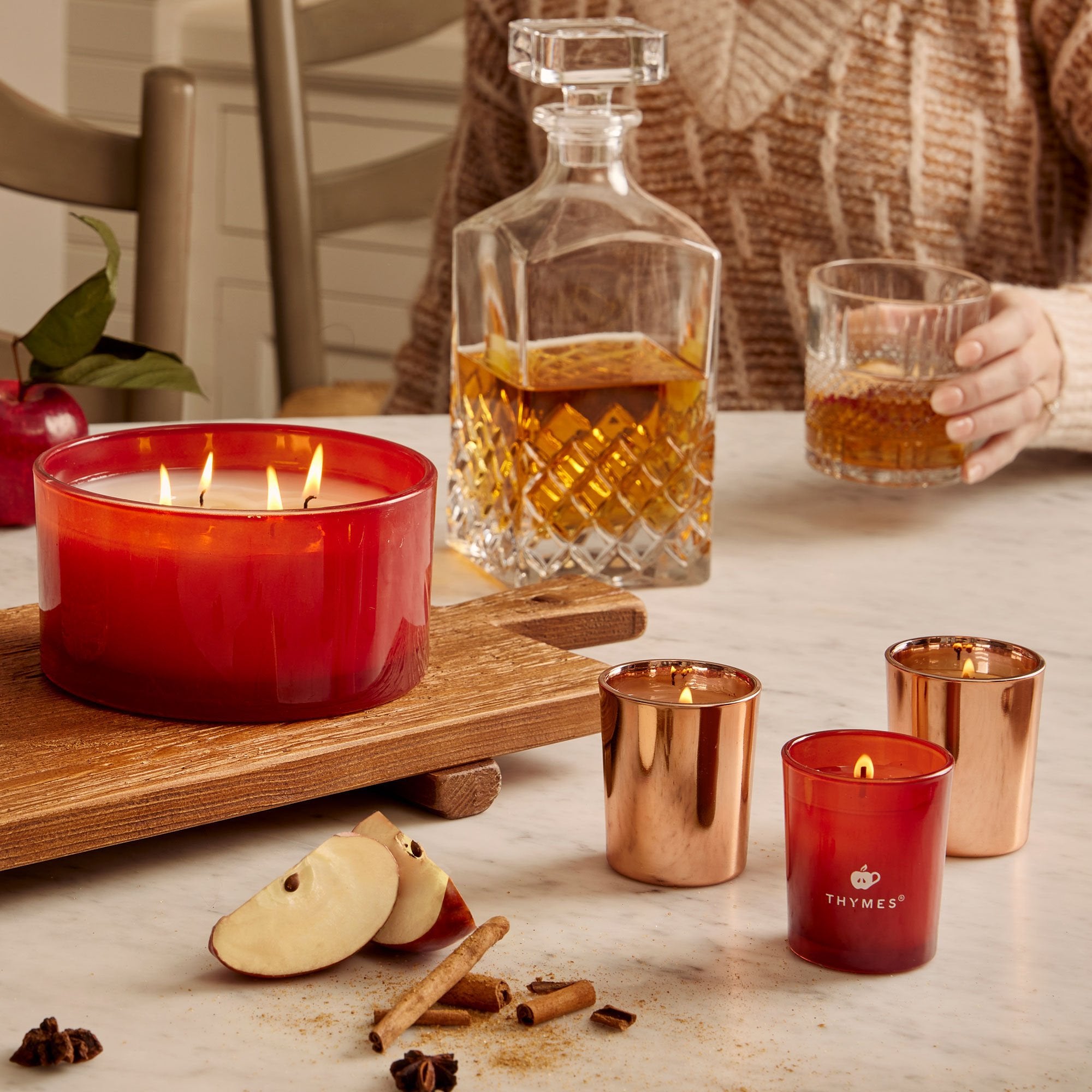 Simmered Cider Aromatic Votive Trio - Thymes