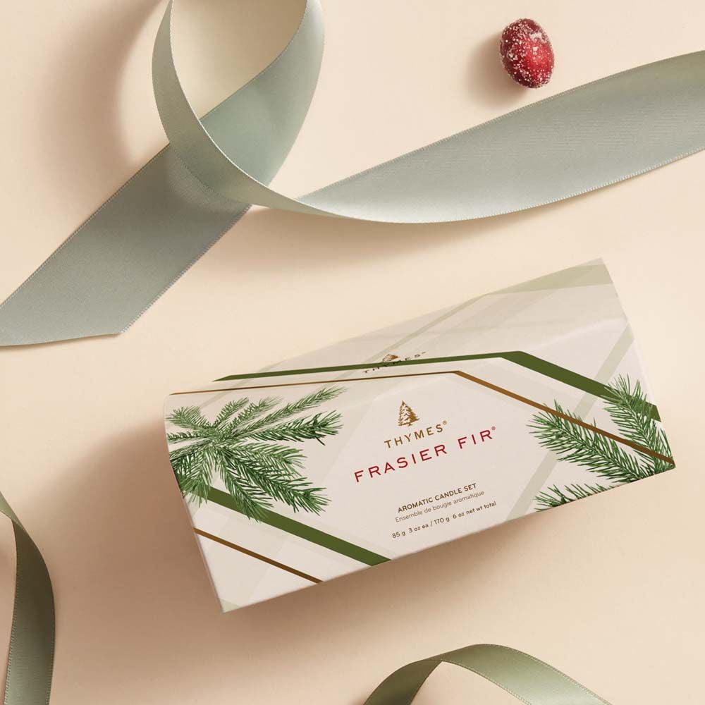 Frasier Fir? Frosted Plaid Candle Set - Thymes