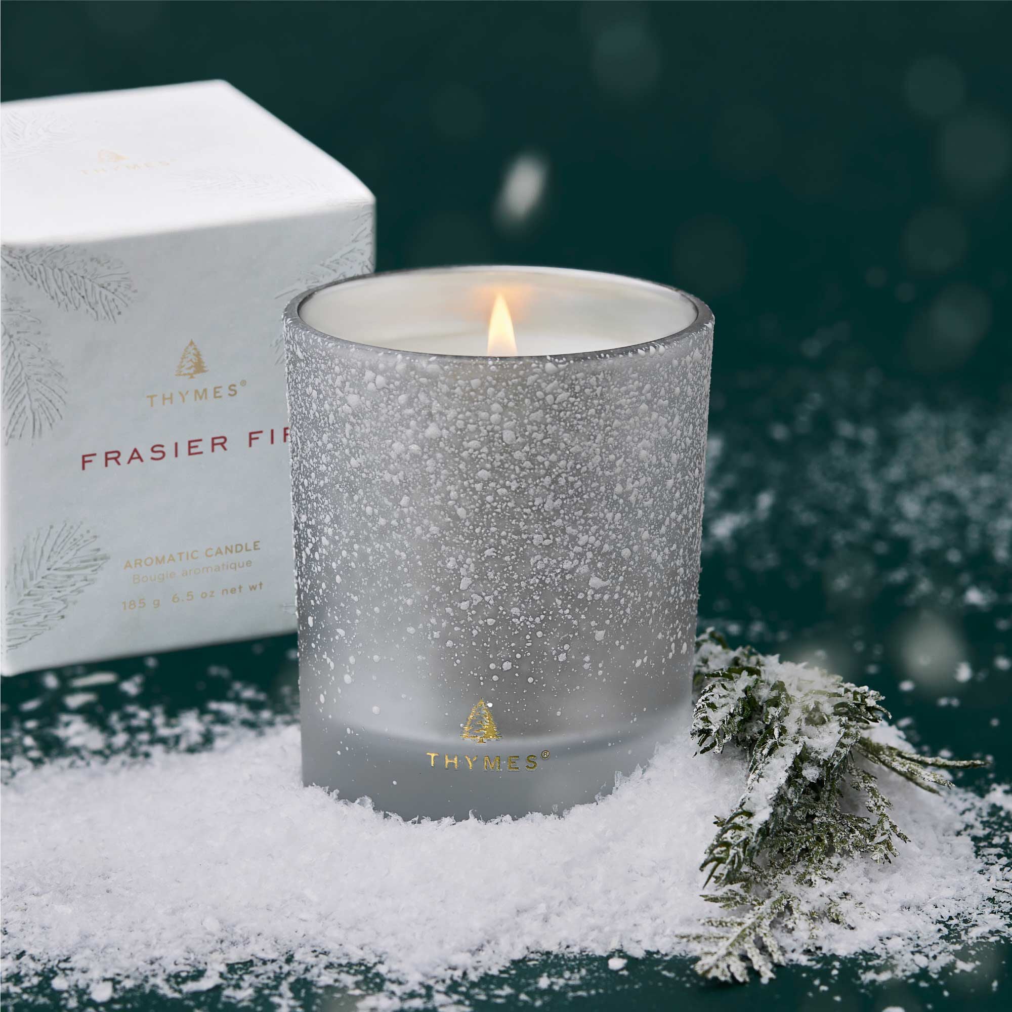 Frasier Fir? Flocked 6.5 oz Poured Candle - Thymes