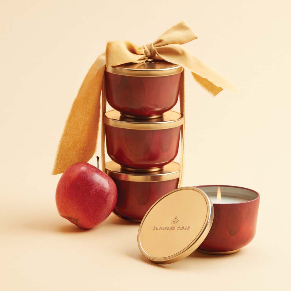 Simmered Cider Candle Tin with Gold Lid - Thymes