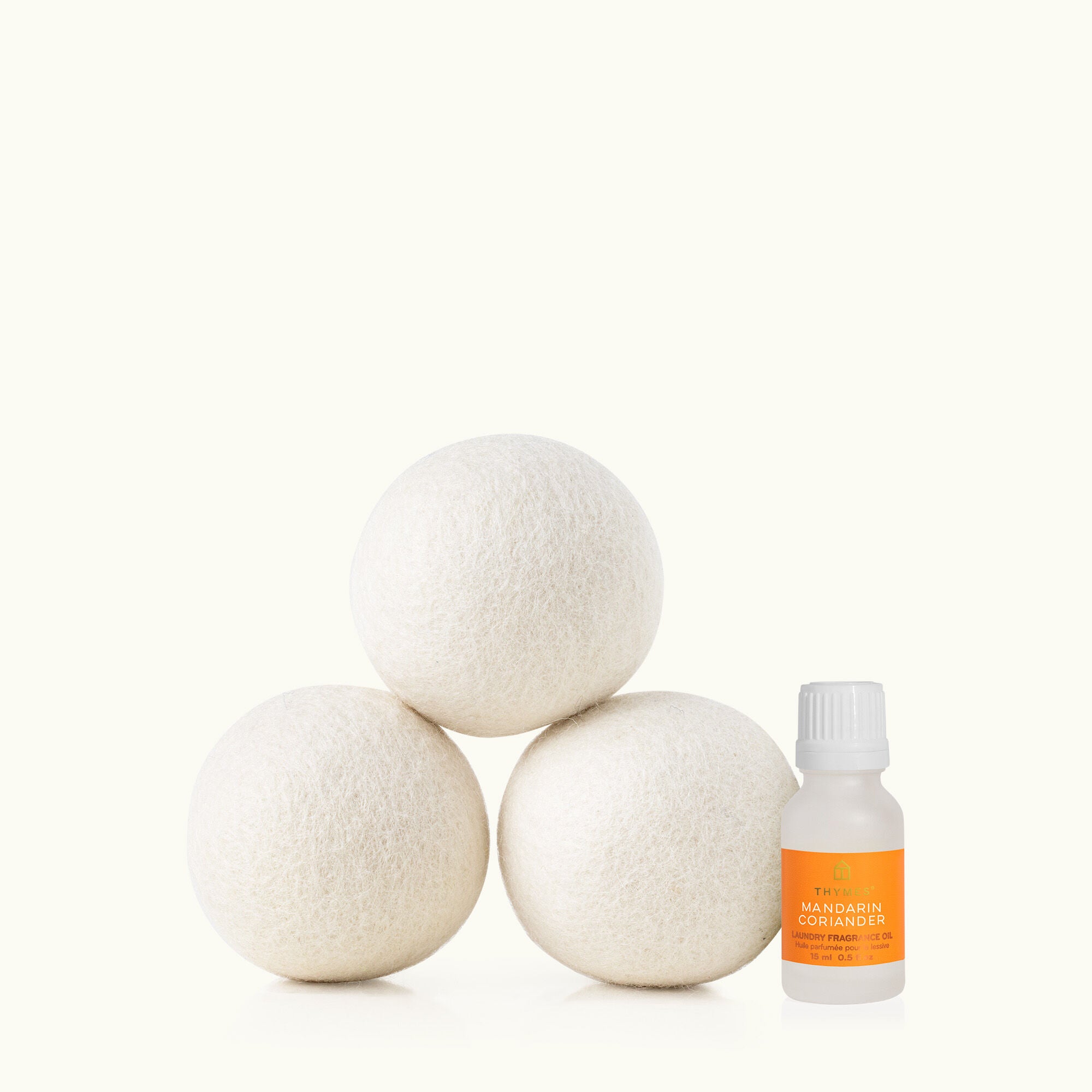Mandarin Coriander Wool Dryer Balls & Laundry Fragrance Oil Set - Thymes