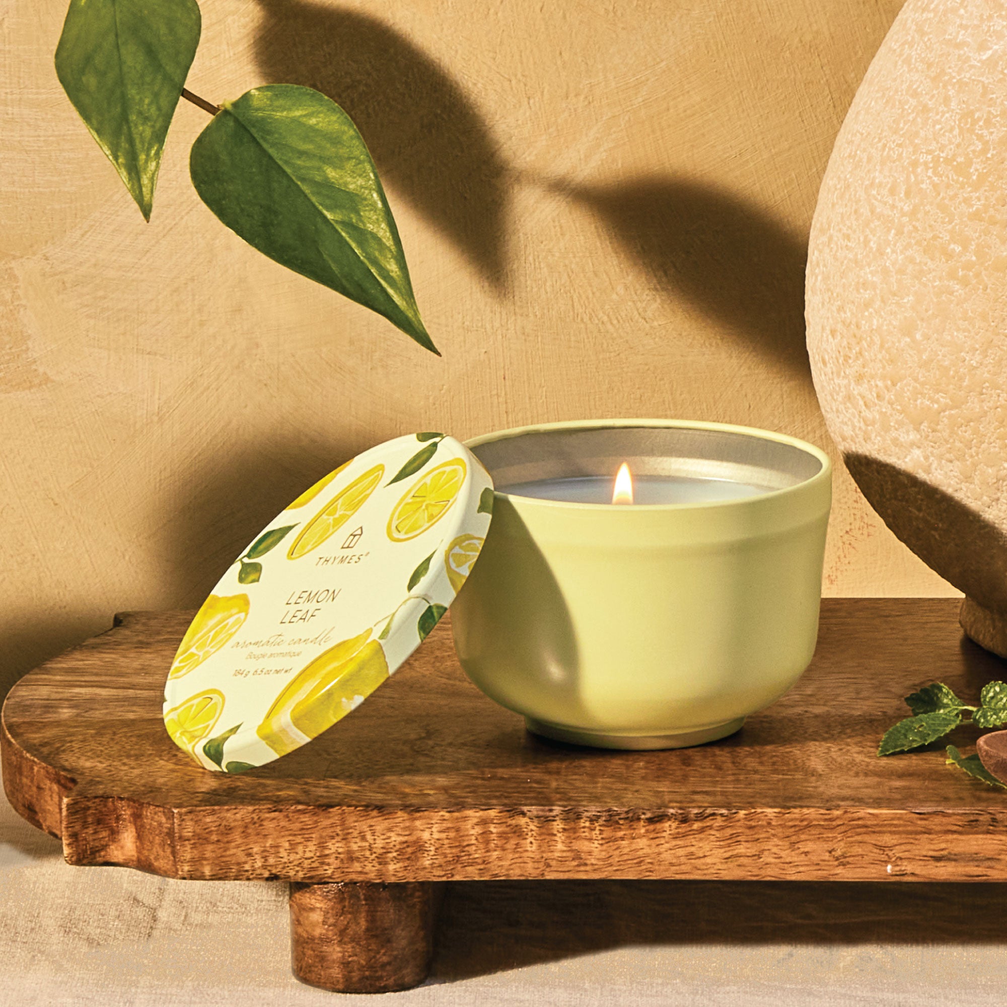 Lemon Leaf Poured Candle Tin - Thymes
