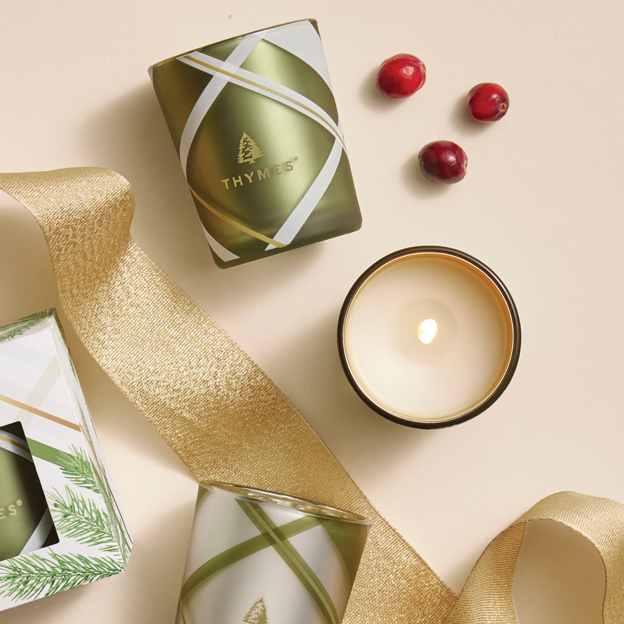 Frasier Fir? Frosted Plaid Votive Trio - Thymes