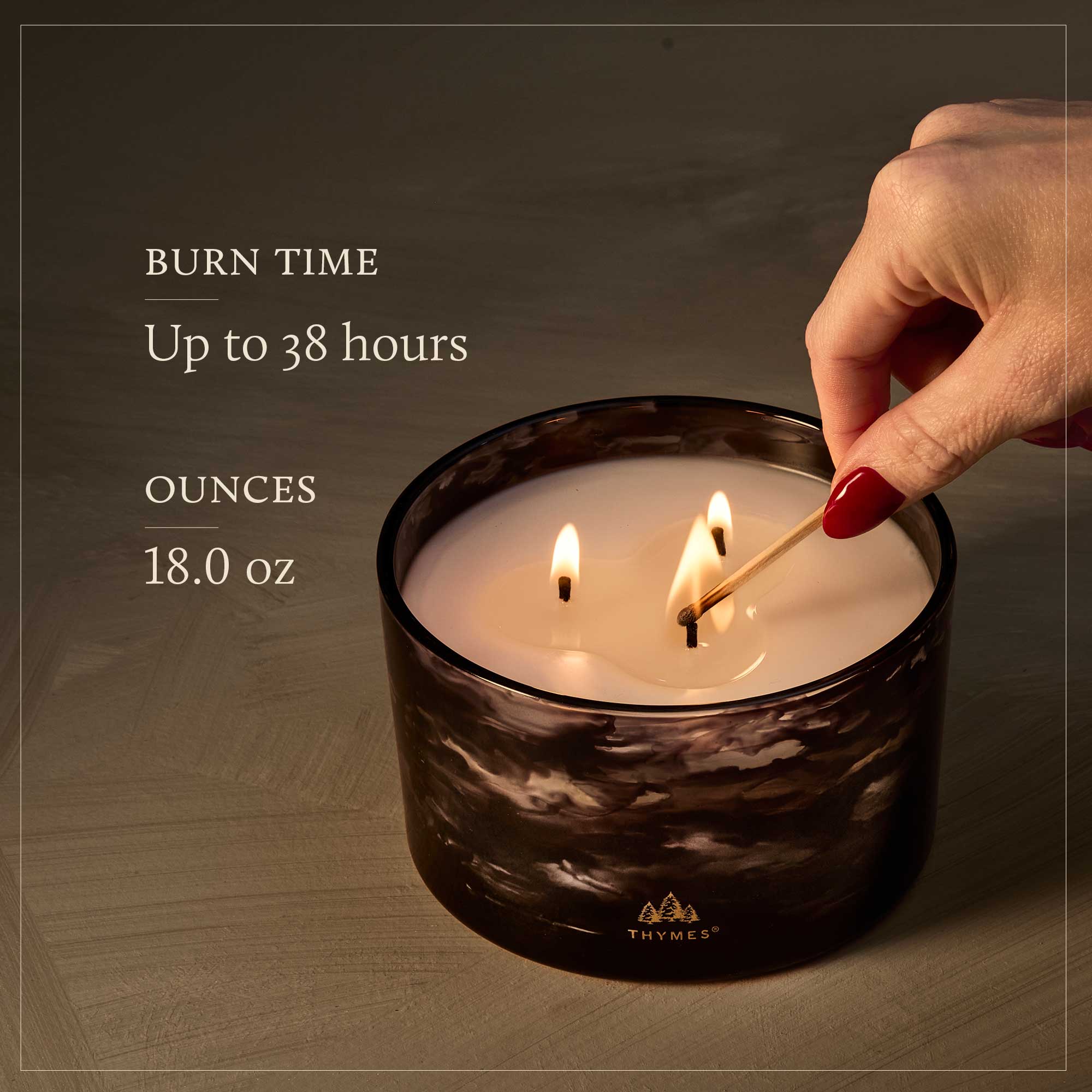 Noir Woods 3-Wick Poured Candle - Thymes
