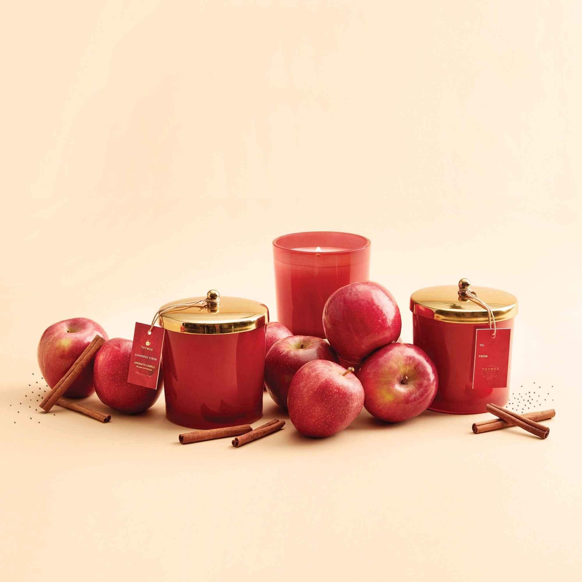 Simmered Cider Harvest Red Poured Candle - Thymes