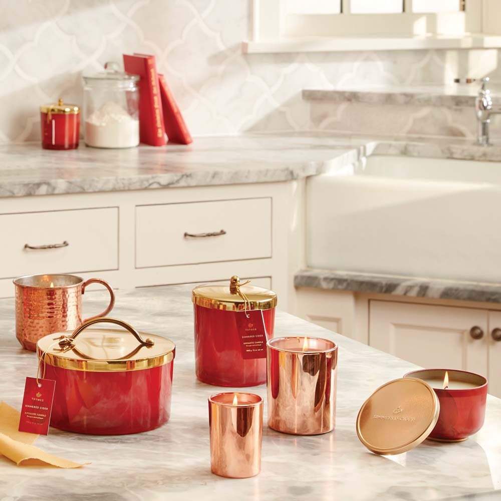 Simmered Cider Candle Tin with Gold Lid - Thymes