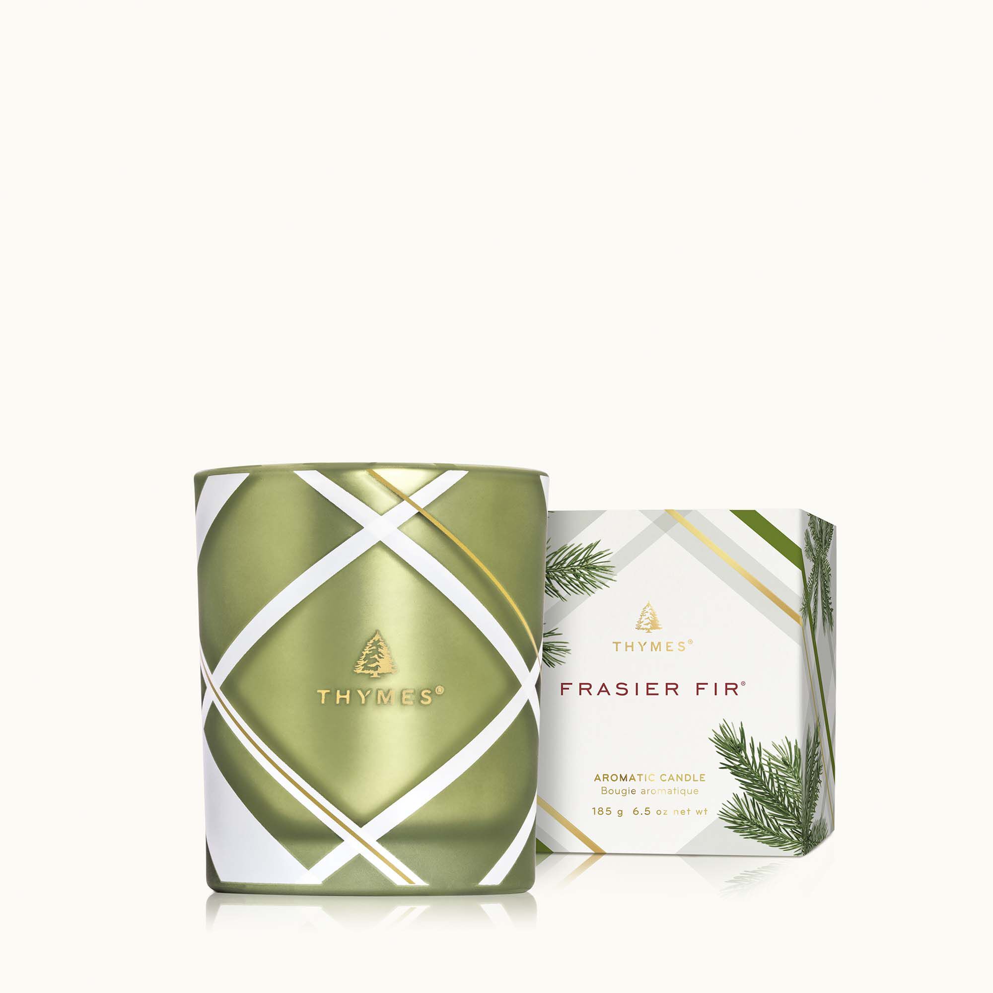 Frasier Fir? Frosted Plaid 6.5 oz Poured Candle - Thymes