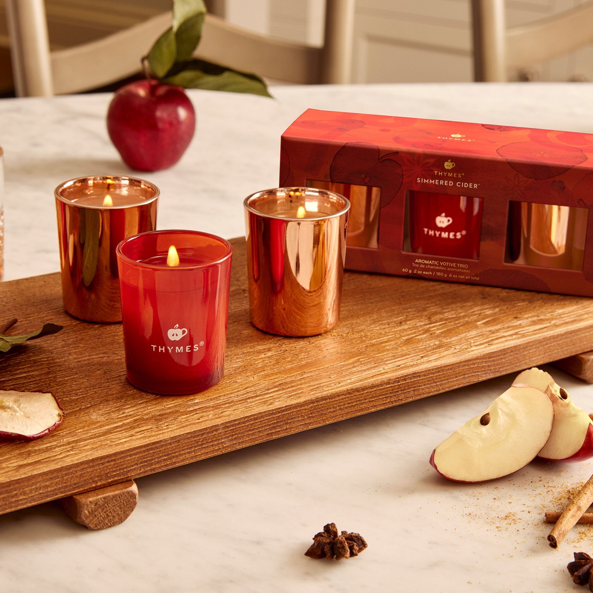 Simmered Cider Aromatic Votive Trio - Thymes