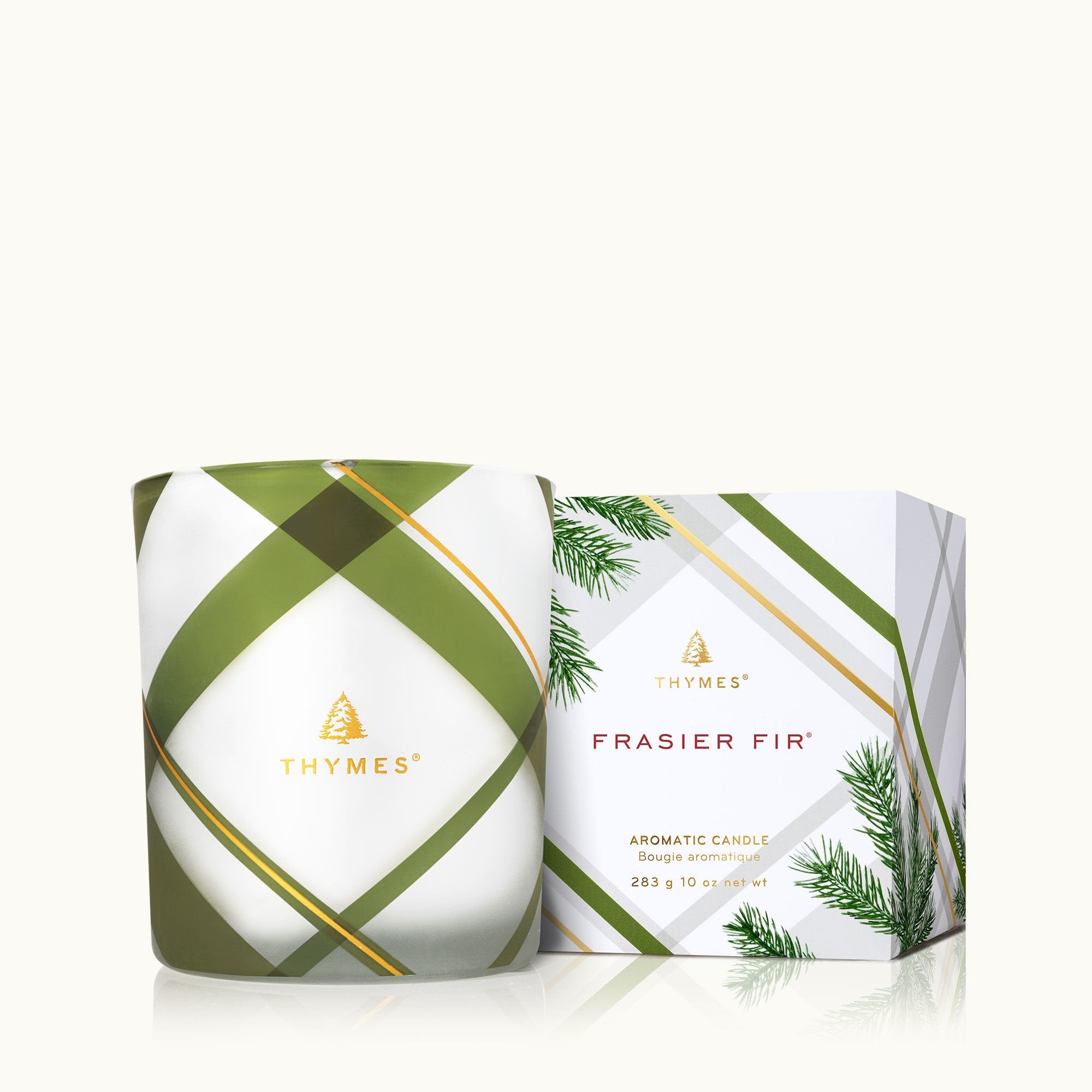 Frasier Fir? Frosted Plaid Medium Candle - Thymes