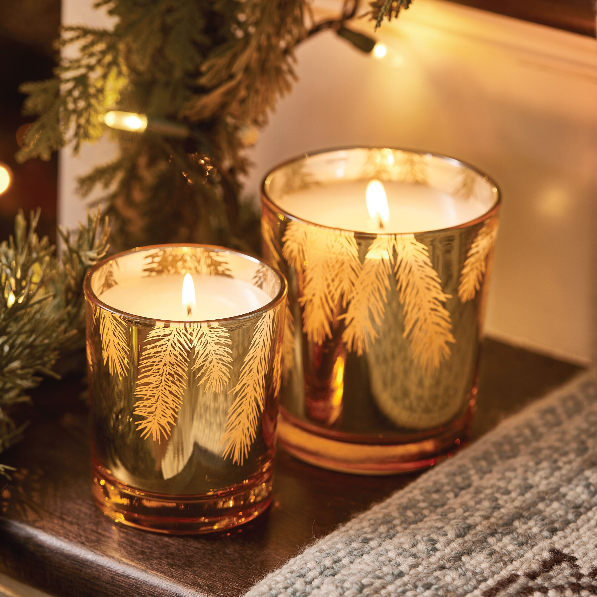 Frasier Fir? Gilded 13 oz Poured Candle - Thymes