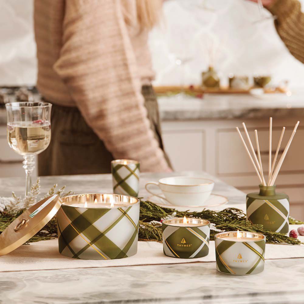 Frasier Fir? Frosted Plaid Petite Reed Diffuser - Thymes