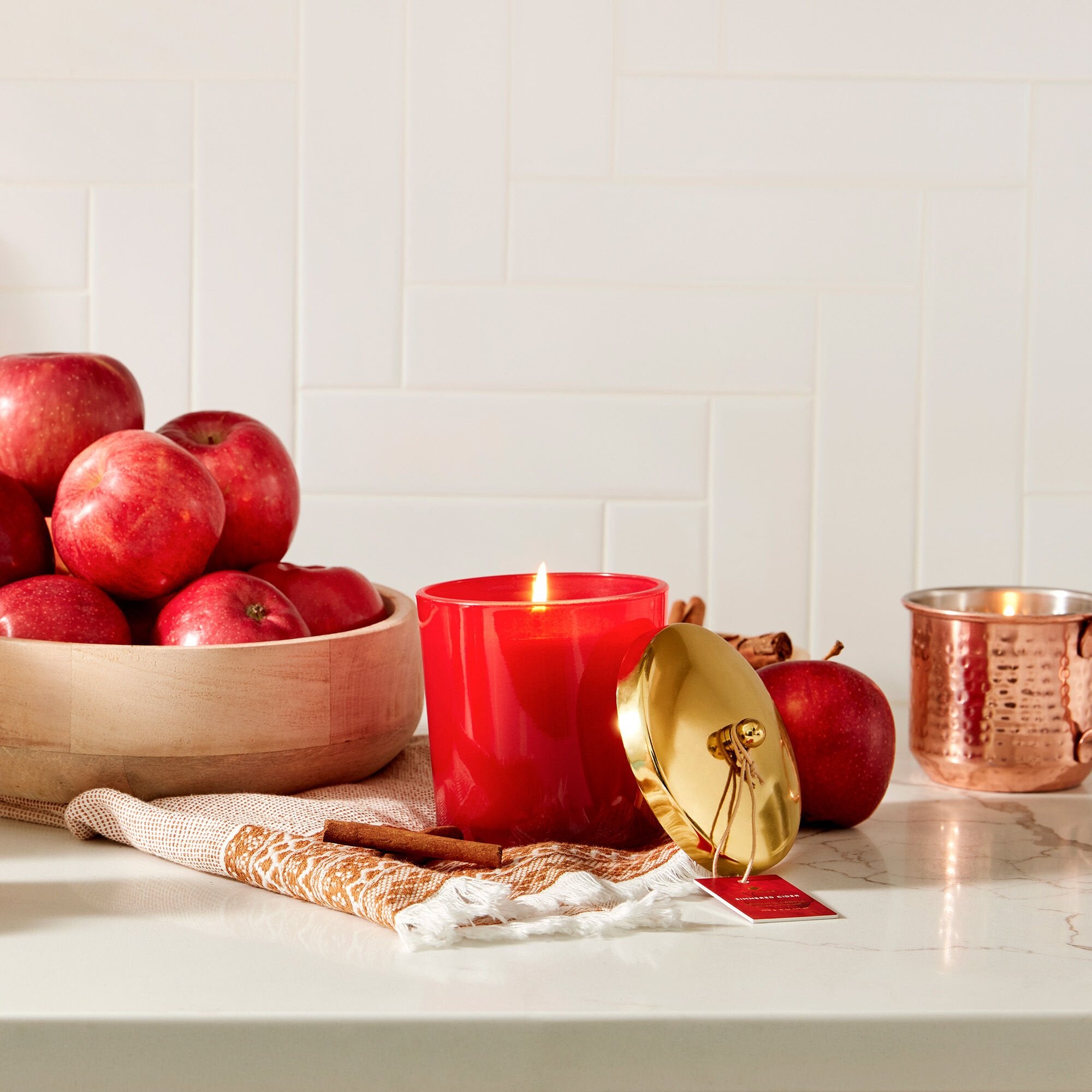 Simmered Cider Harvest Red Poured Candle - Thymes