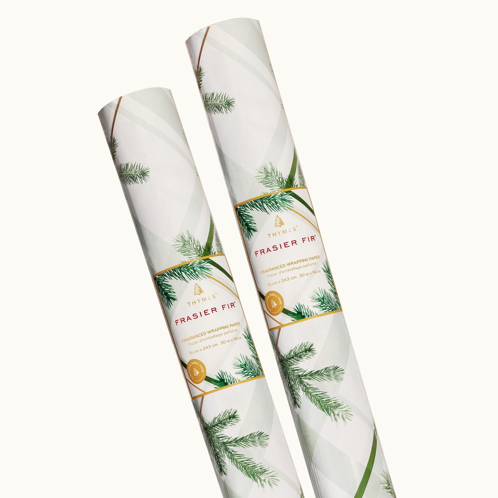 Frasier Fir® Frosted Plaid Wrapping Paper. 2 Pack - Thymes