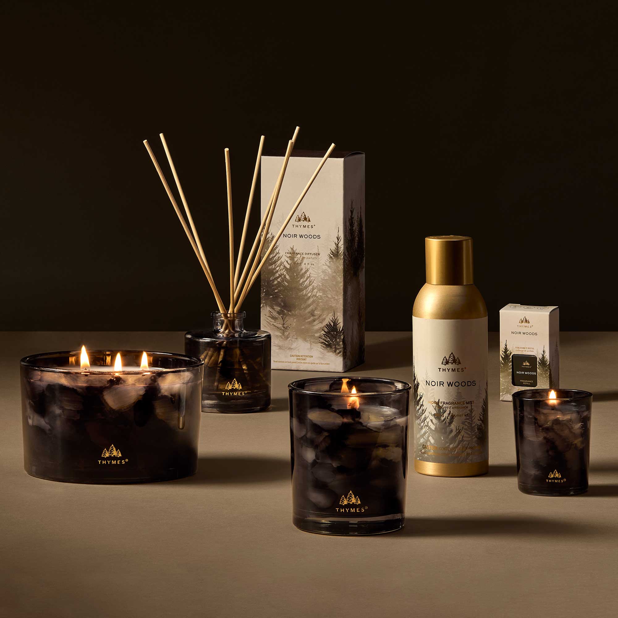 Noir Woods 6.5 oz Poured Candle - Thymes