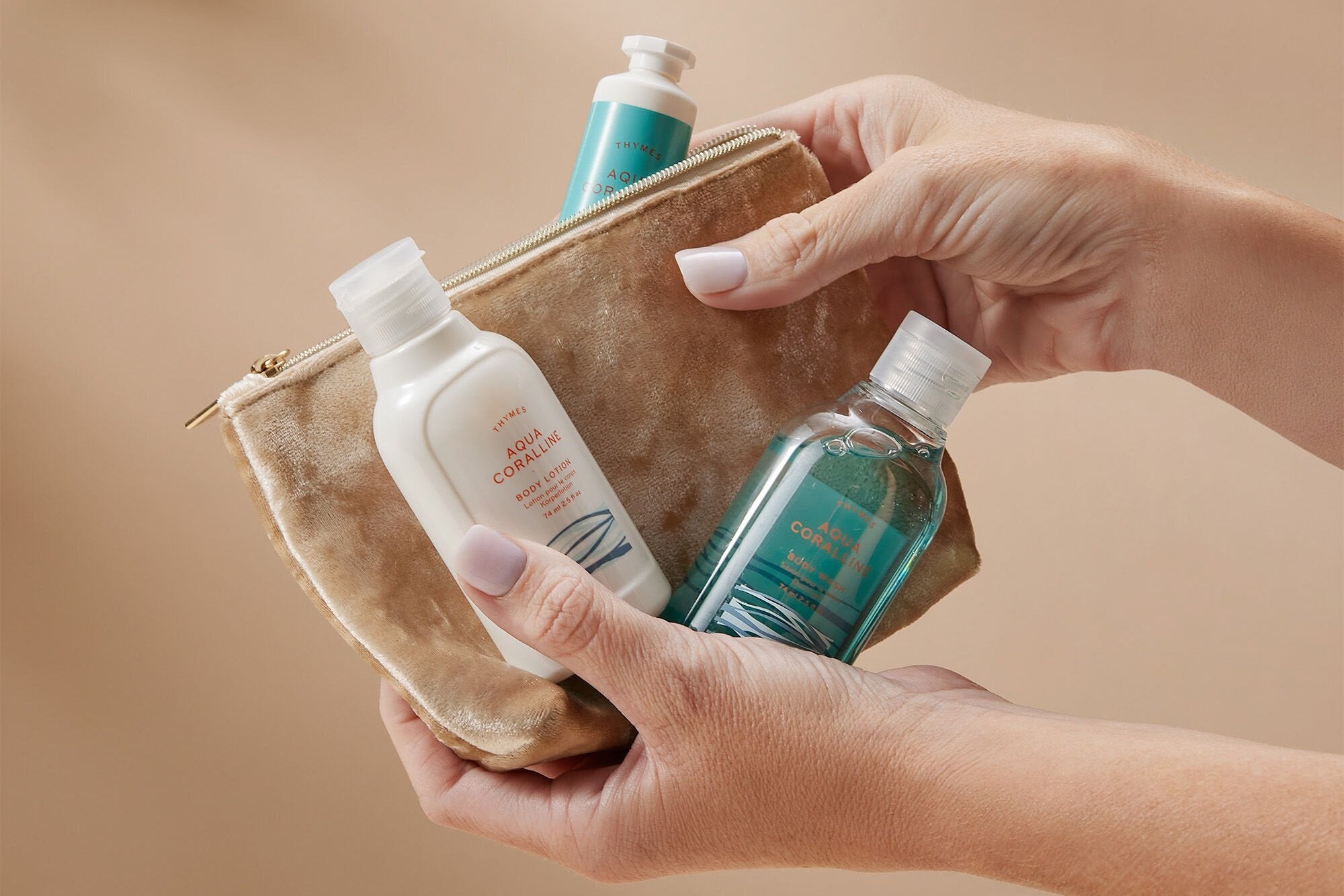 Aqua Coralline Travel Set with Beauty Bag - Thymes