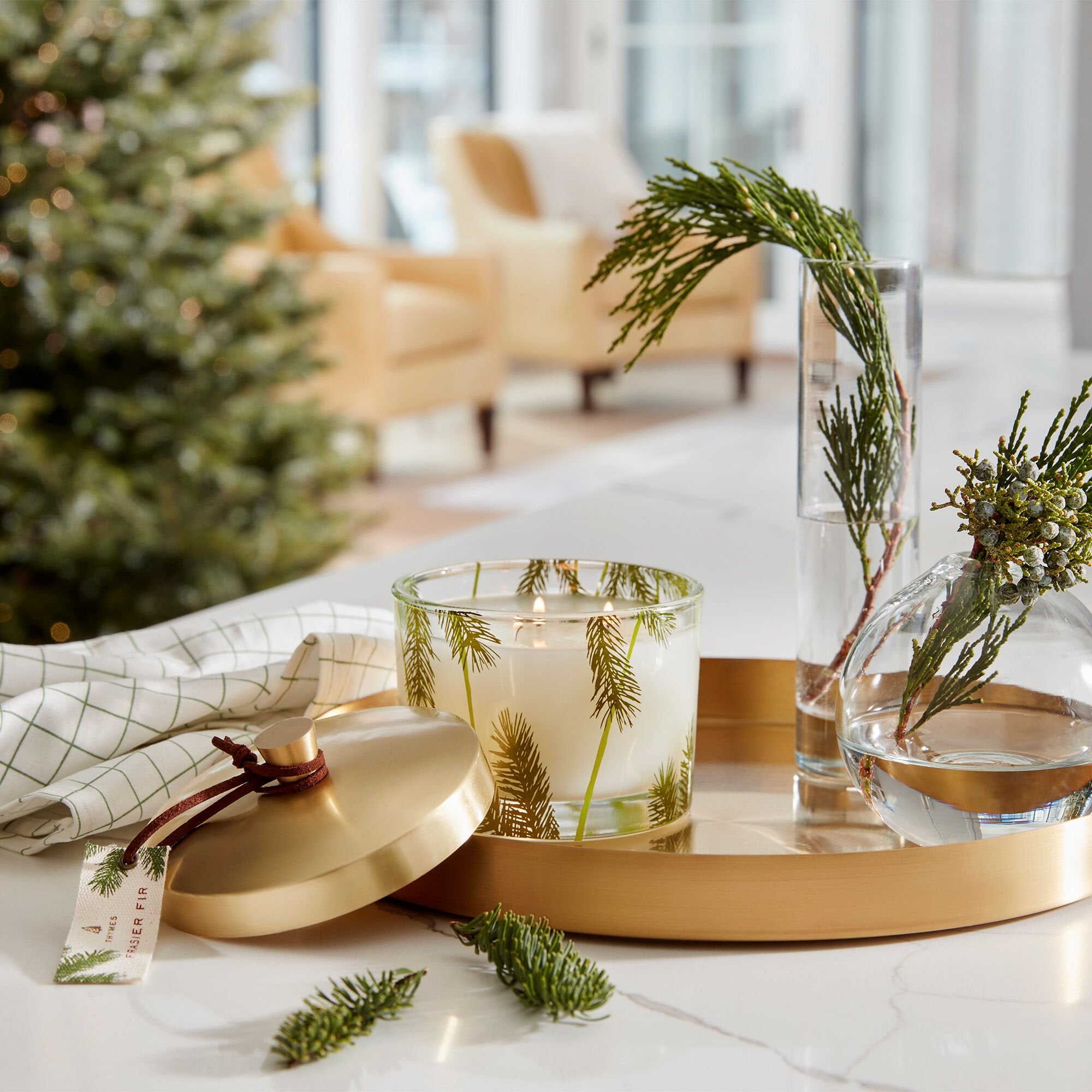 Frasier Fir? Pine Needle 3-Wick Candle - Thymes