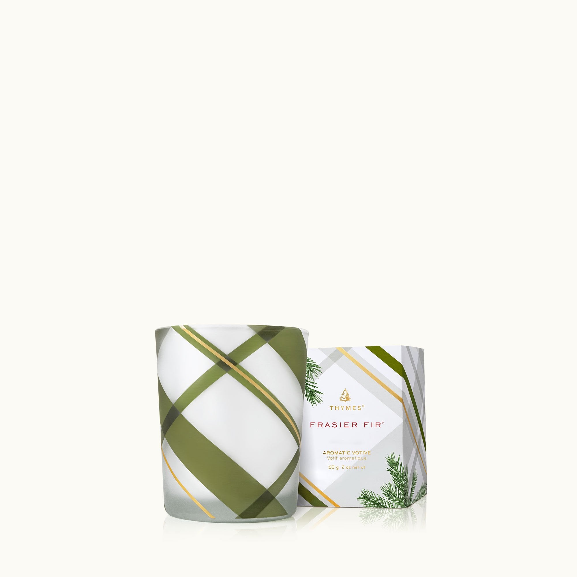 Frasier Fir® Frosted Plaid Votive Candle - Thymes