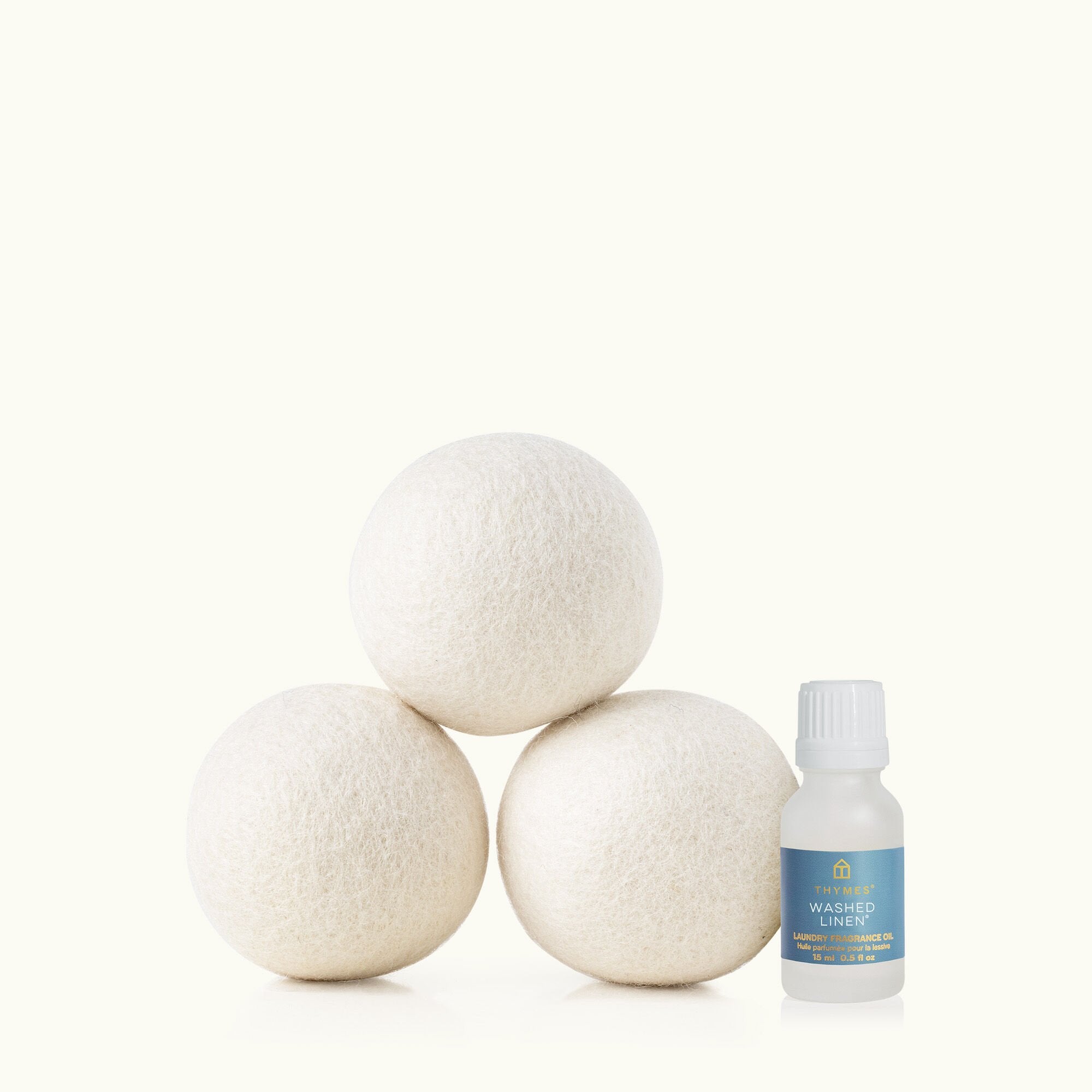 Washed Linen Wool Dryer Balls & Laundry Fragrance Oil Set - Thymes