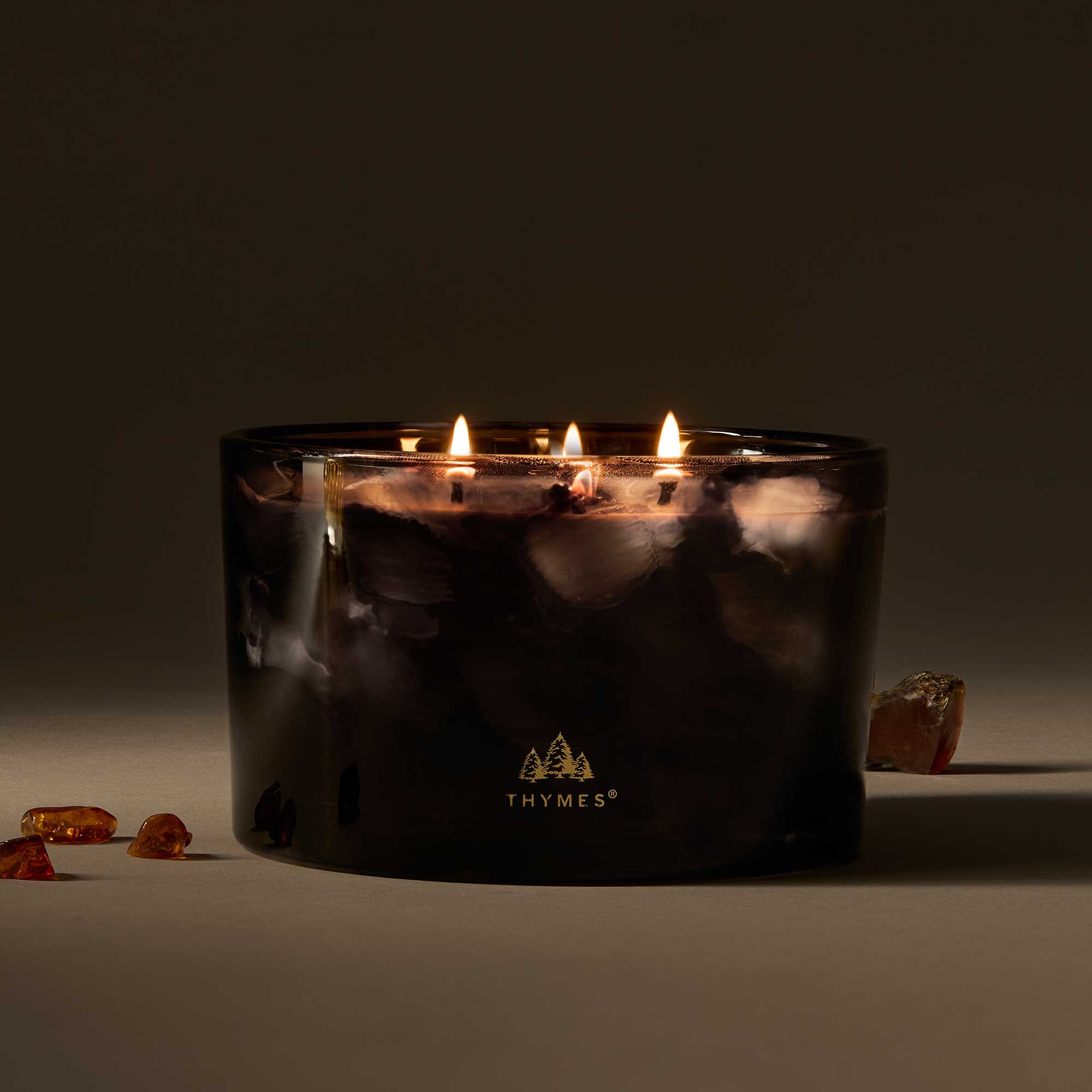 Noir Woods 3-Wick Poured Candle - Thymes