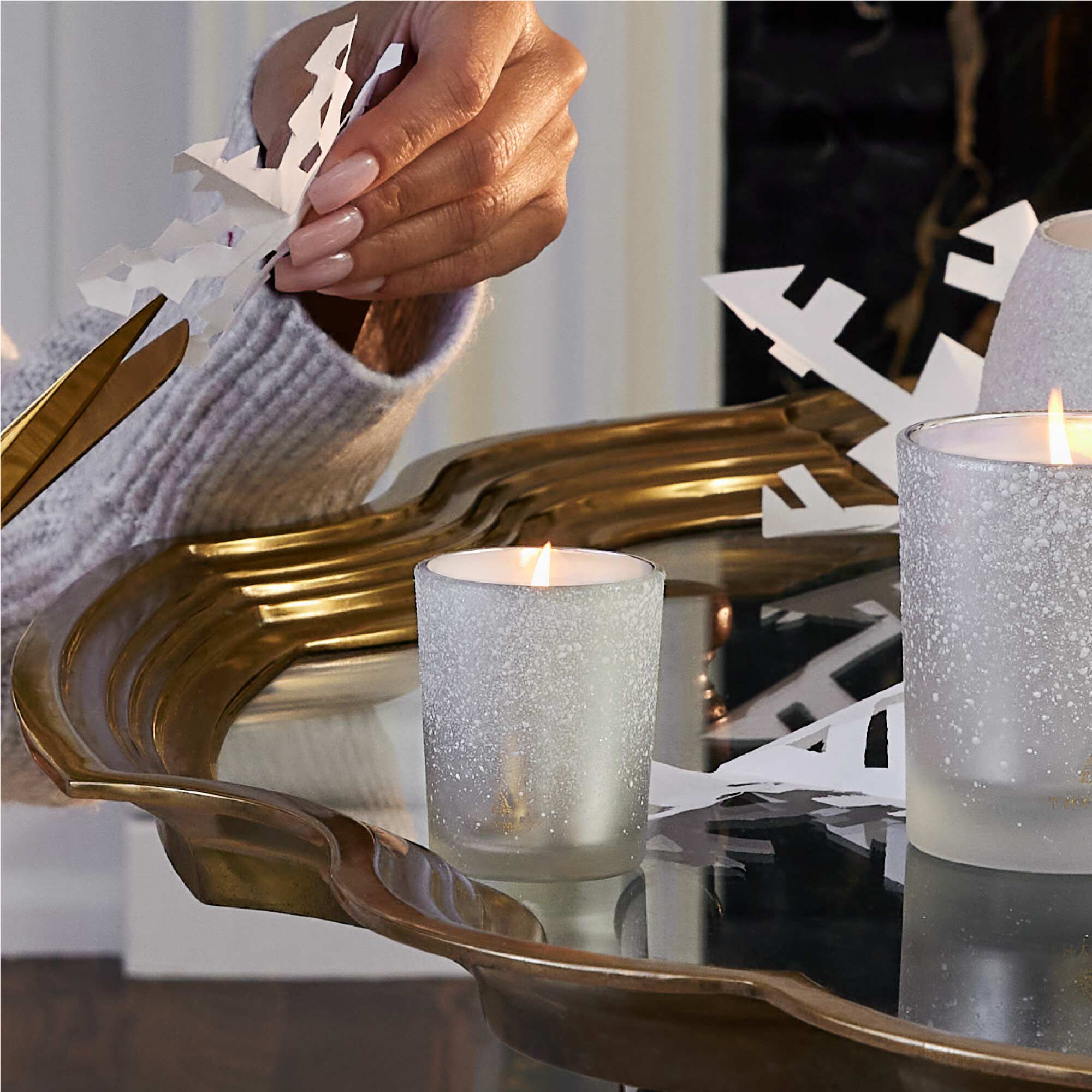 Frasier Fir? Flocked Votive Candle - Thymes