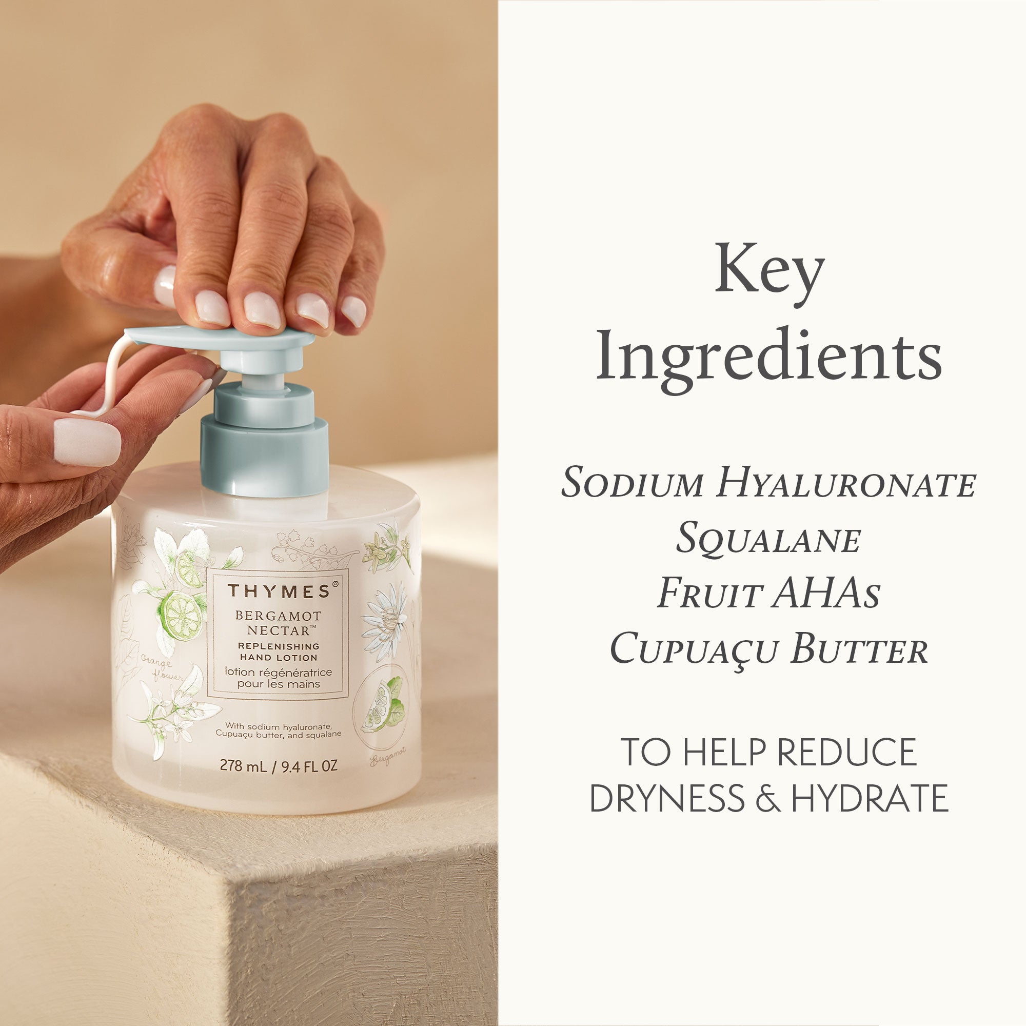 Bergamot Nectar Replenishing Hand Lotion - Thymes